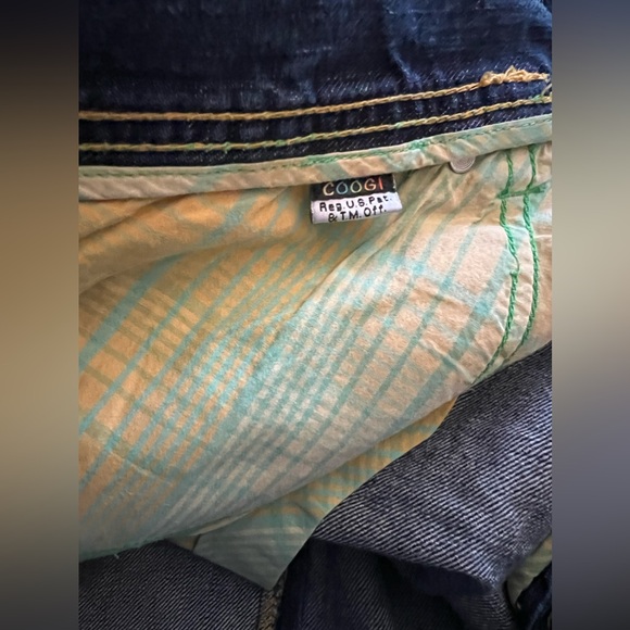 COOGI vintage button fly green embroidered pocket mens denim jeans size 40 x 34 - Picture 13 of 14